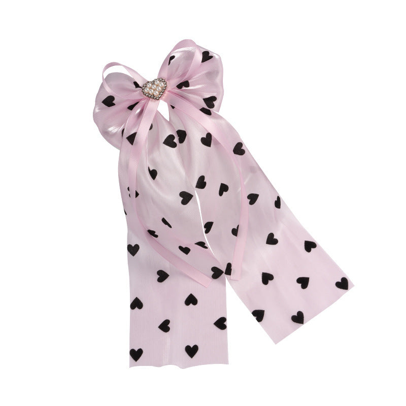 Simple Girl Love Heart Bow Tie Hair Accessories Hair Ring