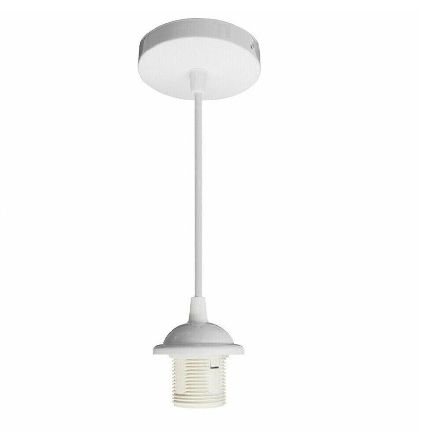 Light Pendant Fitting Ceiling Rose E27 Suspension Set Black Light Base UK