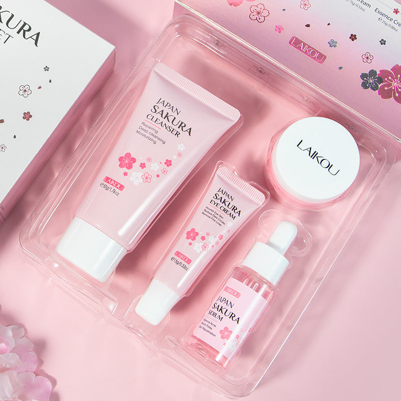 Sakura 4 Piece Skin Care Set Hydrating Cleansing Eye Cream