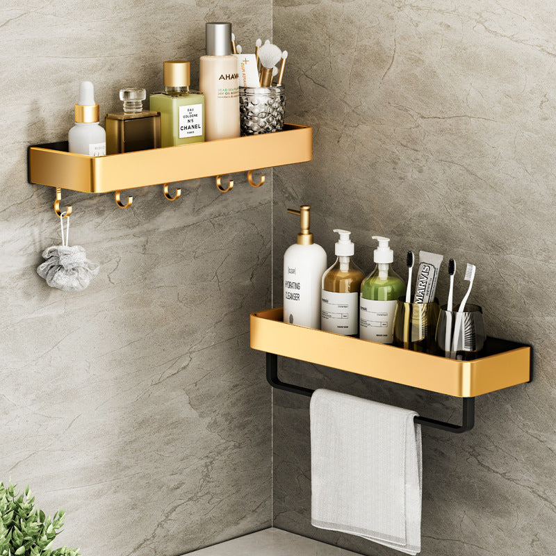 Perforated Bathroom Towel Storage Rack – Wall-Mounted, Drilled Installation