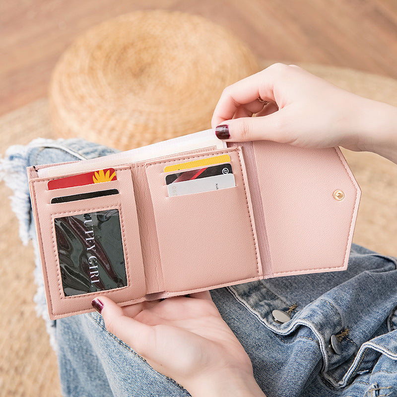 Korean Style Tassel Wallet PU Leather Solid Color Womens