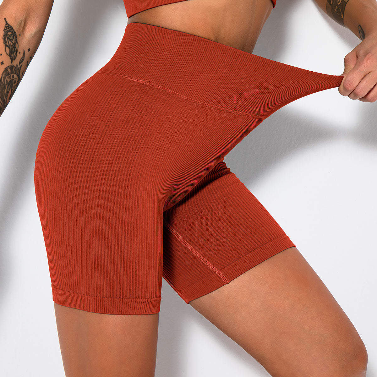 Elastic Compression Yoga Shorts for Women – Breathable & Quick-Dry