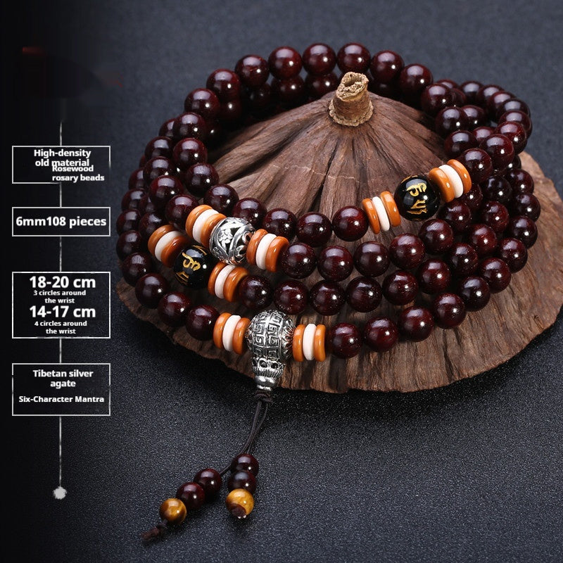 Pterocarpus Santalinus Bracelet Men's 108 Beads