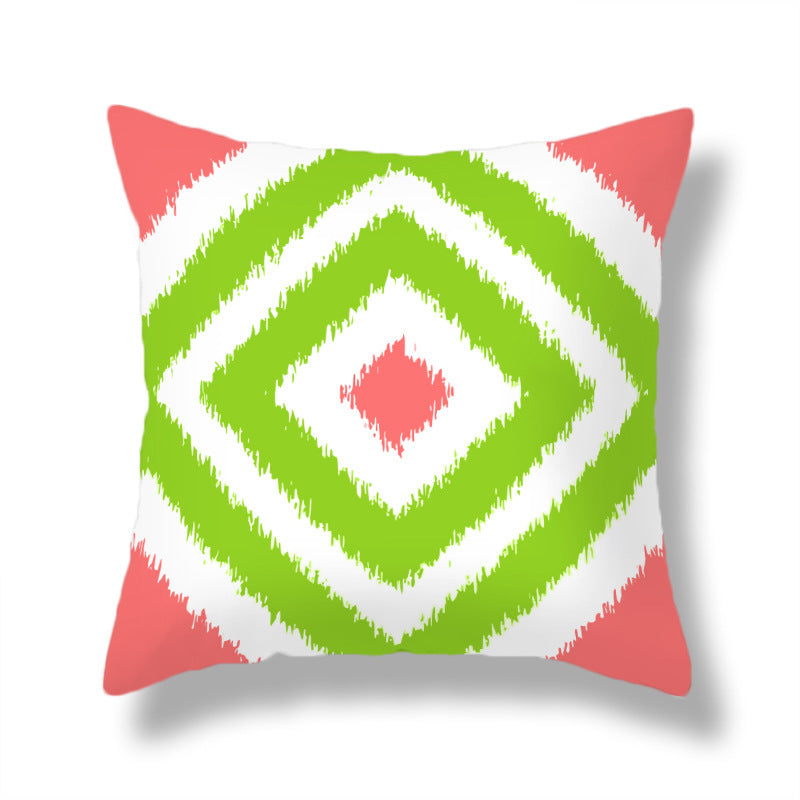 Simple Cotton Geometric Pattern Sofa Pillowcase with Digital Print