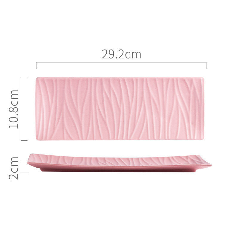 Japanese Creative Sushi Plate Pottery Long Plate