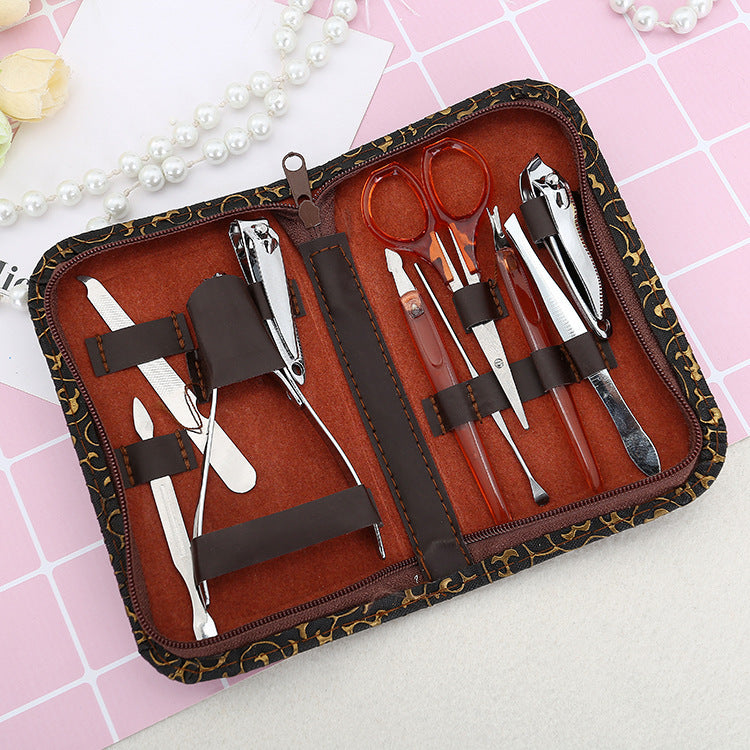1Pc Manicure Set for Men & Women – 10-in-1 Nail Clippers, Earpick & Pedicure Grooming Kit
