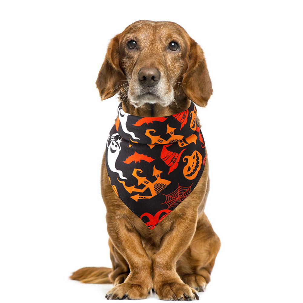 Halloween Pet Bandana – Festive Saliva Towel for Dogs and Cats