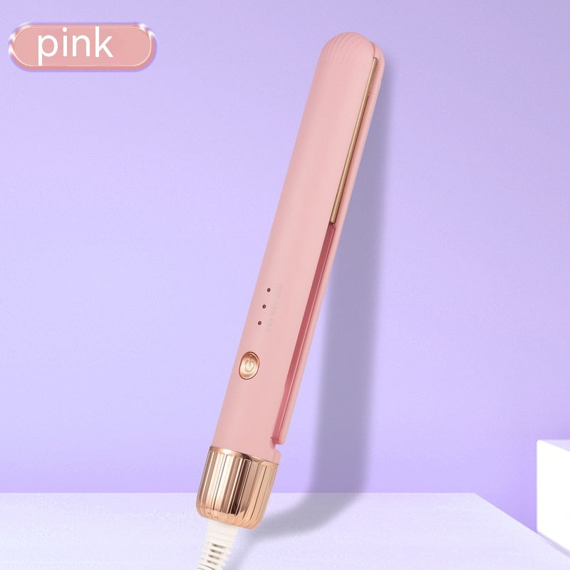 Mini Electric Hair Straightener – 2-in-1 Flat Iron & Curler Styling Tool