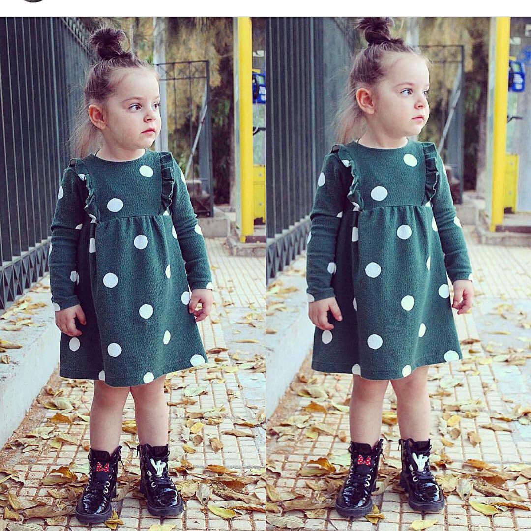 Polka Dot Long Sleeve Dress