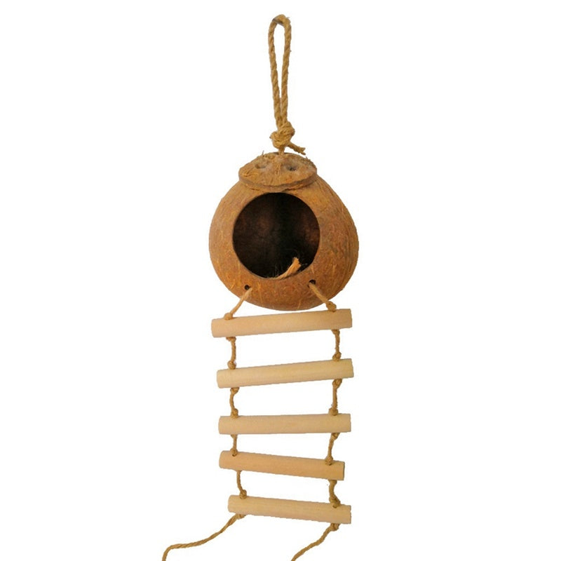 Natural Coconut Shell Bird Nest for Small Birds and Parrots