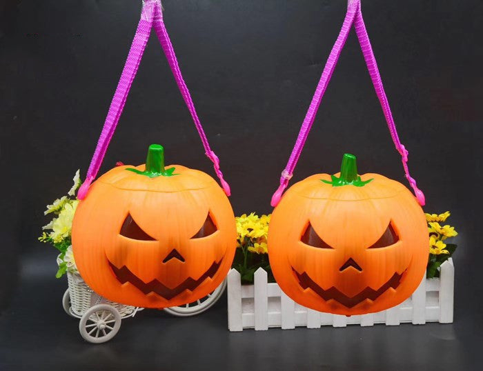 Halloween Pumpkin Lantern – Portable Light-Up Jack-O’-Lantern Decoration for Parties and Trick-or-Treat