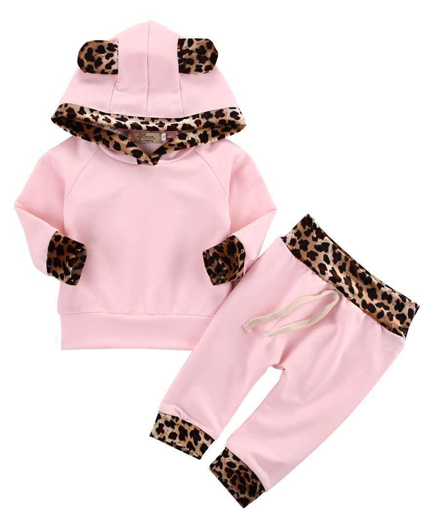 Cross-border special offer ins explosion children's clothing Amazon Europe and the United States children's clothing AliExpress ebay explosion models Leopard two-piece