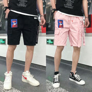 Men's Hip Hop Cotton Shorts Relaxed Fit Letter Pattern