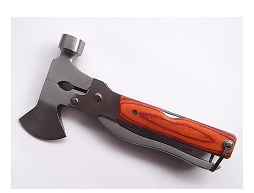 Outdoor Multi-Purpose Pliers Tool Set with Screwdriver, Axe, Knife, Saw, Hammer & More – Stainless Steel with Bakelite Handle