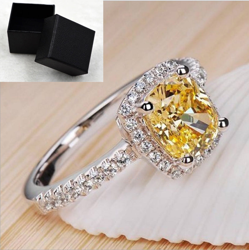 Womens Engagement Rings White Gold Alloy Trendy Anelli