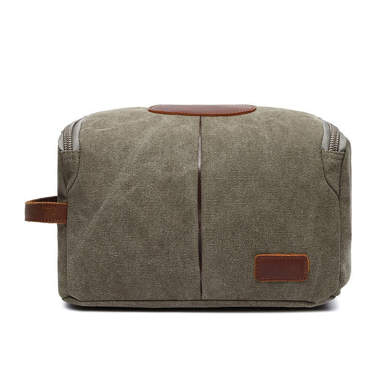 Medium Canvas Bag with Crazy Horse Leather – Durable, Wear-Resistant