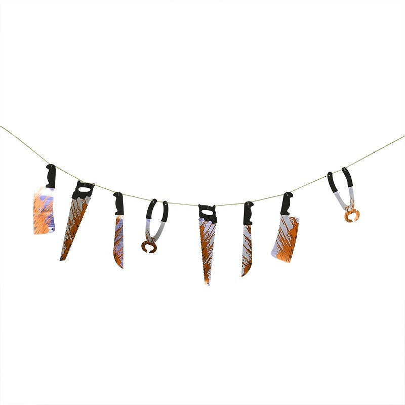 Halloween Decoration Haunted House Horror Upside Down Broken Hand Knife String