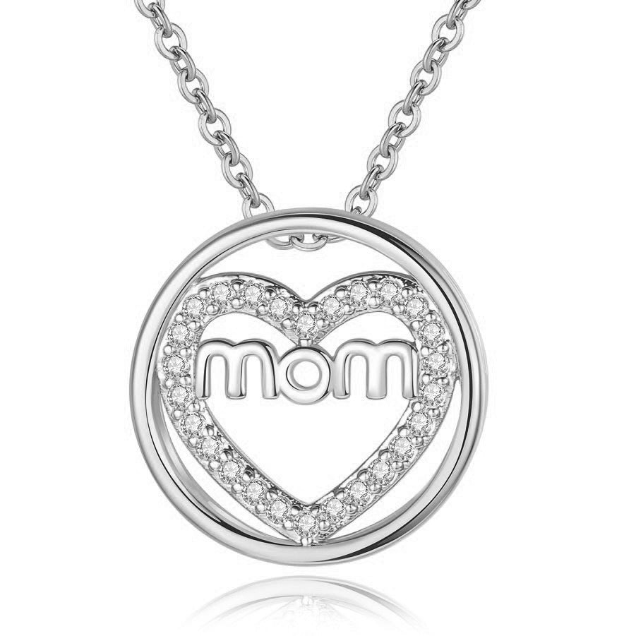 MOM Zircon Round Necklace
