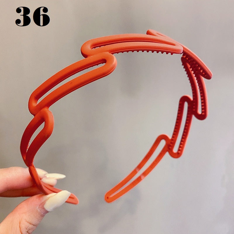Simple Serrated Non-slip Solid Color Hair Headband