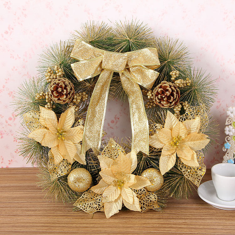40cm Pine Needle Christmas Wreath Creative Holiday Ornament