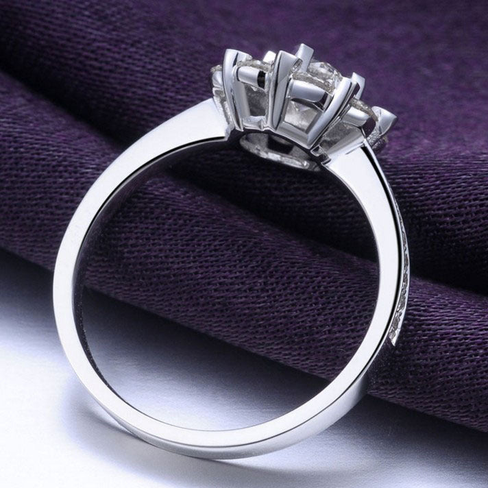 Elegant 18K Gold Micro Carat Engagement and Wedding Ring with Diamond and Zircon Accents – Delicate Proposal Ring for Women