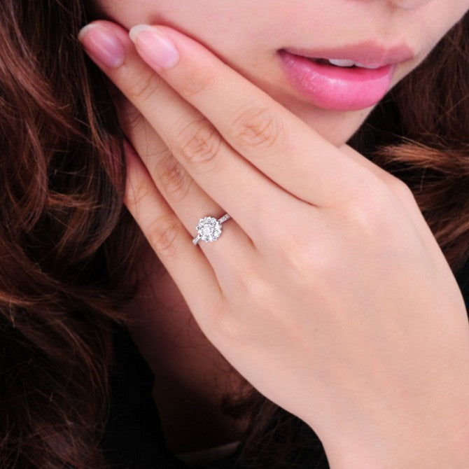 Elegant 18K Gold Micro Carat Engagement and Wedding Ring with Diamond and Zircon Accents – Delicate Proposal Ring for Women
