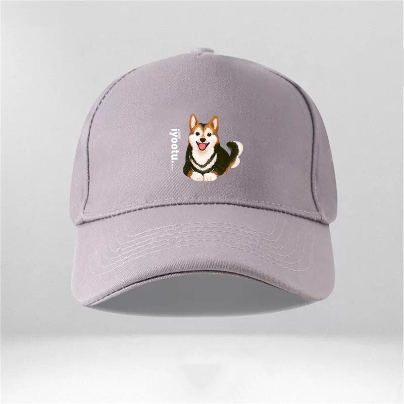 Cartoon Dog Shiba Inu Couple Peaked Cap for Men and Women – New Trendy Adjustable Hat