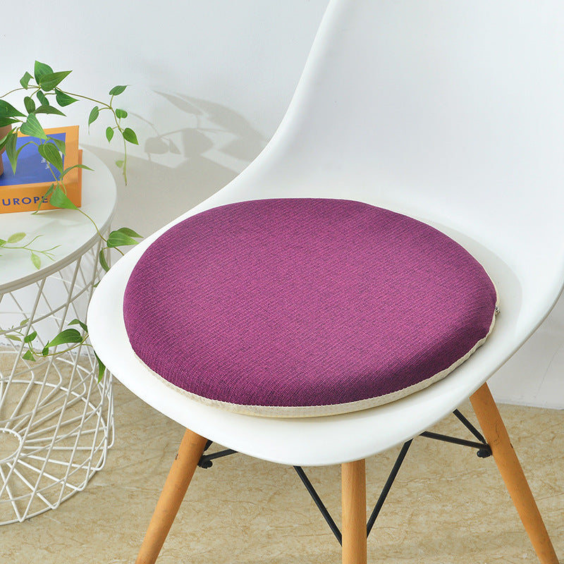 Round Linen Memory Foam Slow Rebound Seat Cushion