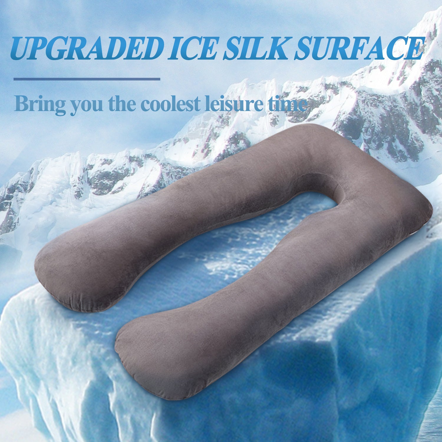 Summer U-Shaped Maternity Pillow – Ice Silk Cooling Pregnancy Support Pillow