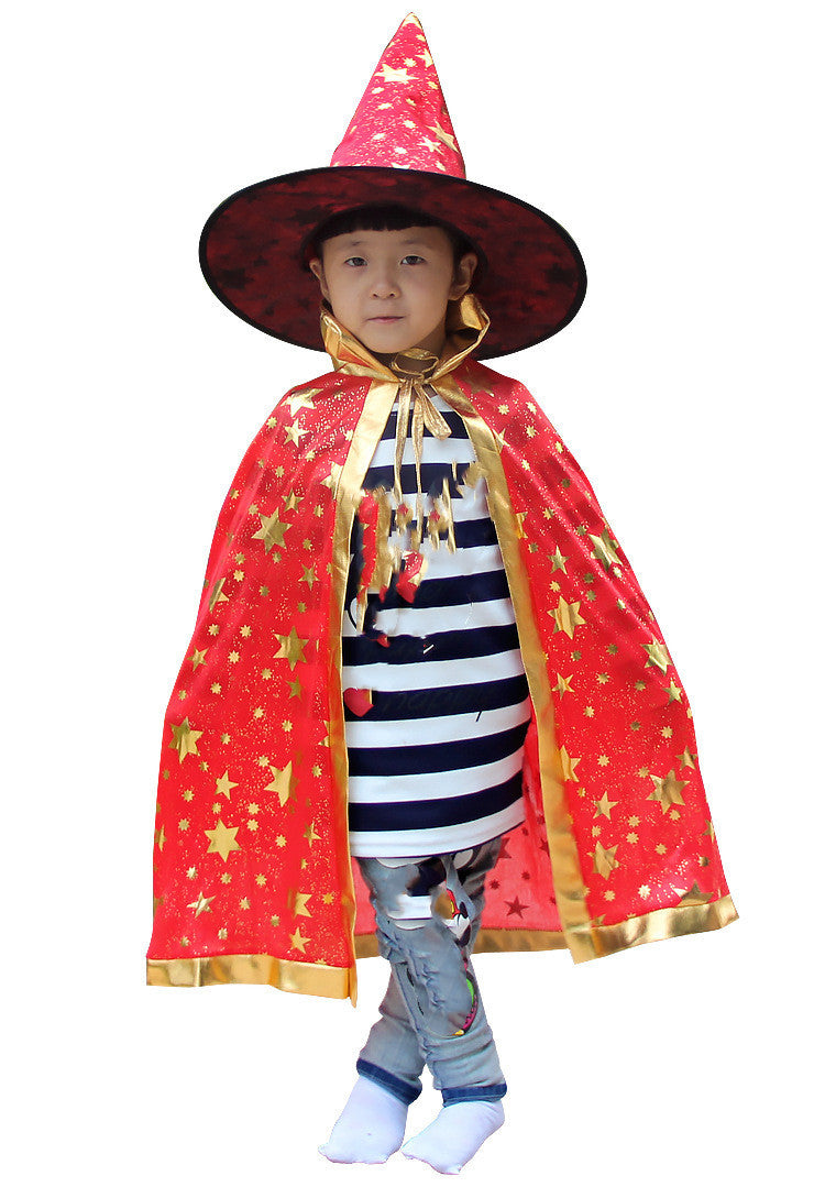 Kids Halloween Cloak – Six Star Hooded Costume for Party and Cosplay