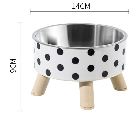 Pet Stainless Steel Tall Bowl Cervical Support Pet Bowl Cat Tableware Rice Bowl Non-slip Anti-tumble Large Capacity