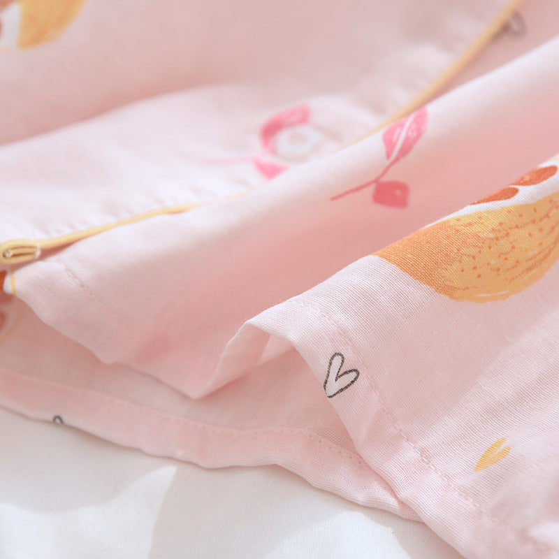 Women's Fashion Print Long Sleeve Cotton Yarn Loungewear Set