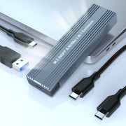 10Gbps Dual-Protocol M.2 SSD Enclosure – USB-C, NVMe/SATA, Tool-Free (2230–2280)