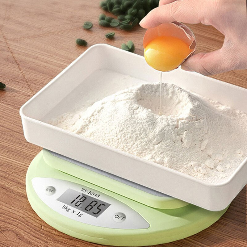 Digital Kitchen Scale – 5kg Capacity with LCD Display (Green)
