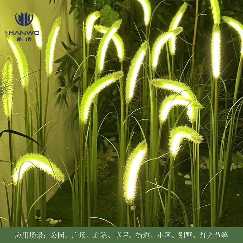 Outdoor Simulation Solar Dogtail Grass Lamp Led Decoration Lawn Lamp