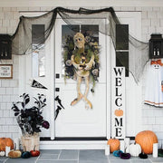 Halloween Mummy Wreath Pendant – Spooky Door Hanging Decoration for Haunted House and Party Supplies