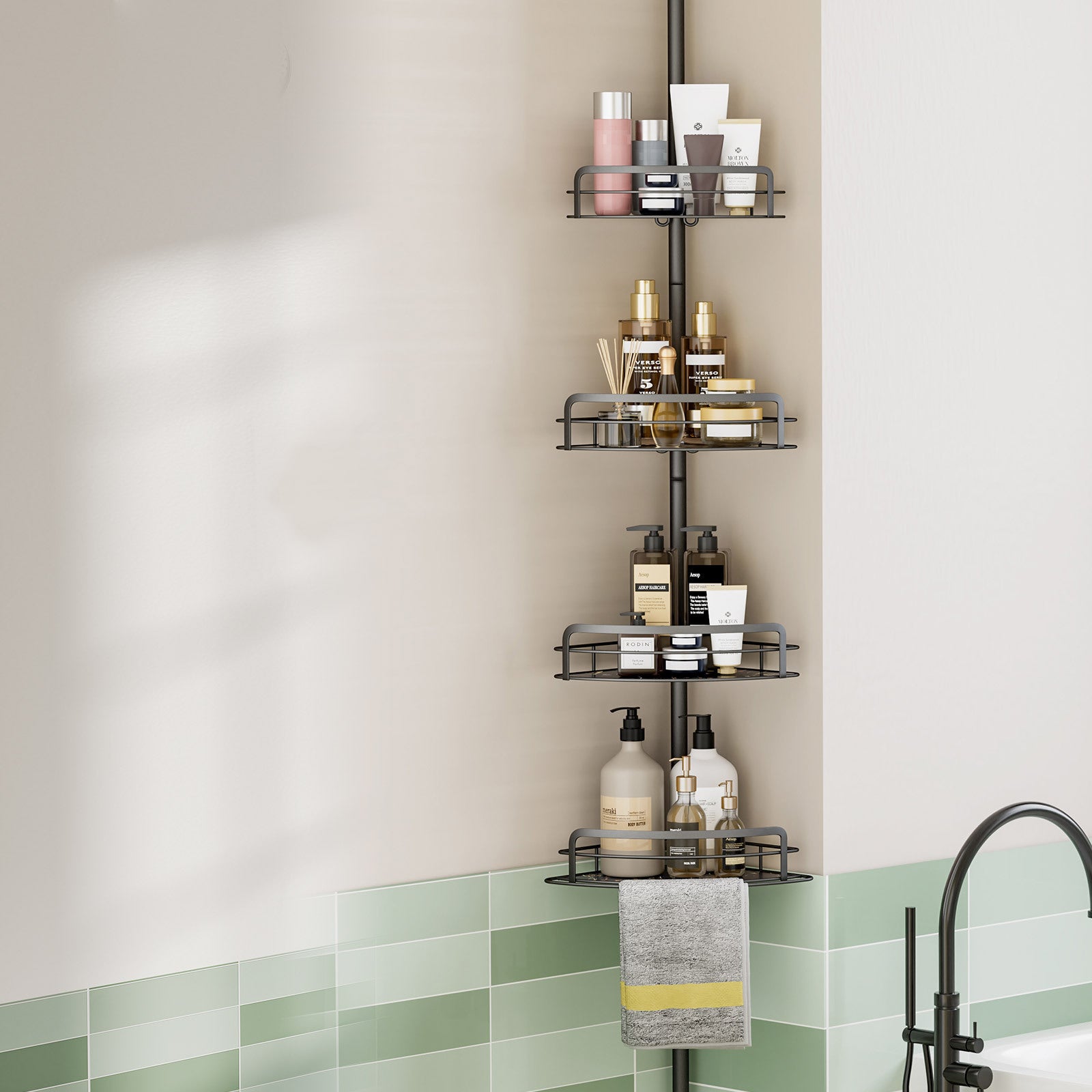 Installation-free Stable Storage Rack Punch-free Bathroom Bathroom Storage Rack