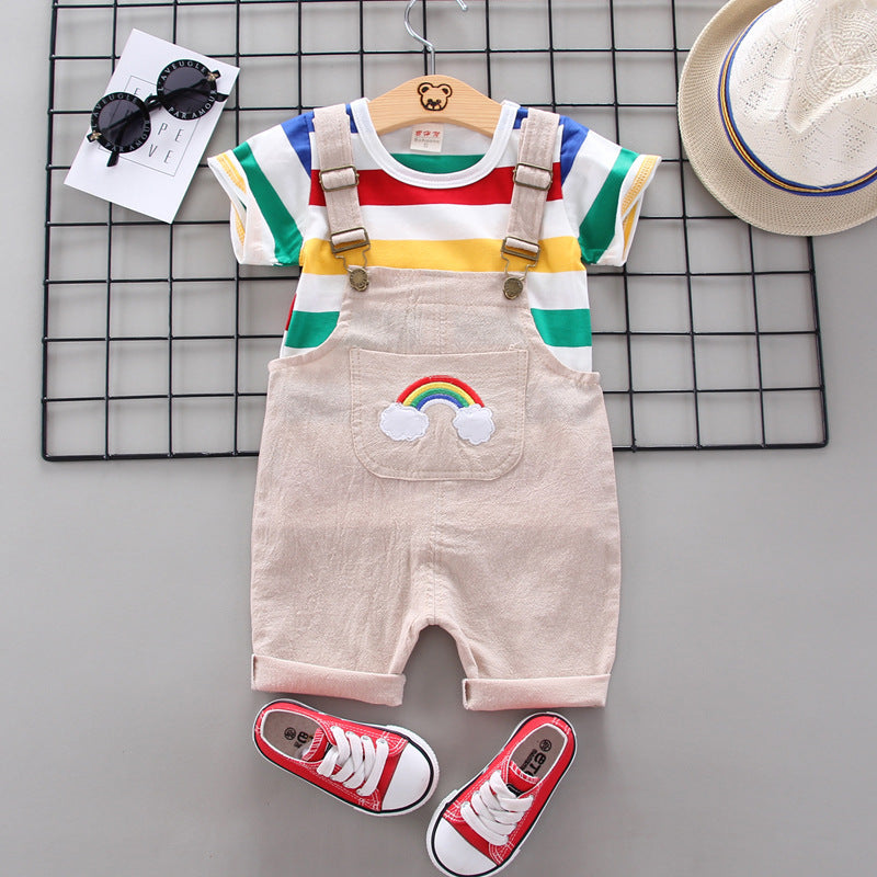 Rainbow Bib Pants for Girls – Cute Baby Kids Overalls Outfit