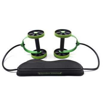 Revoflex Xtreme Foldable Sit-up & Resistance Training Equipment – Multifunctional Pull Rope & Wheeled Fitness Tool