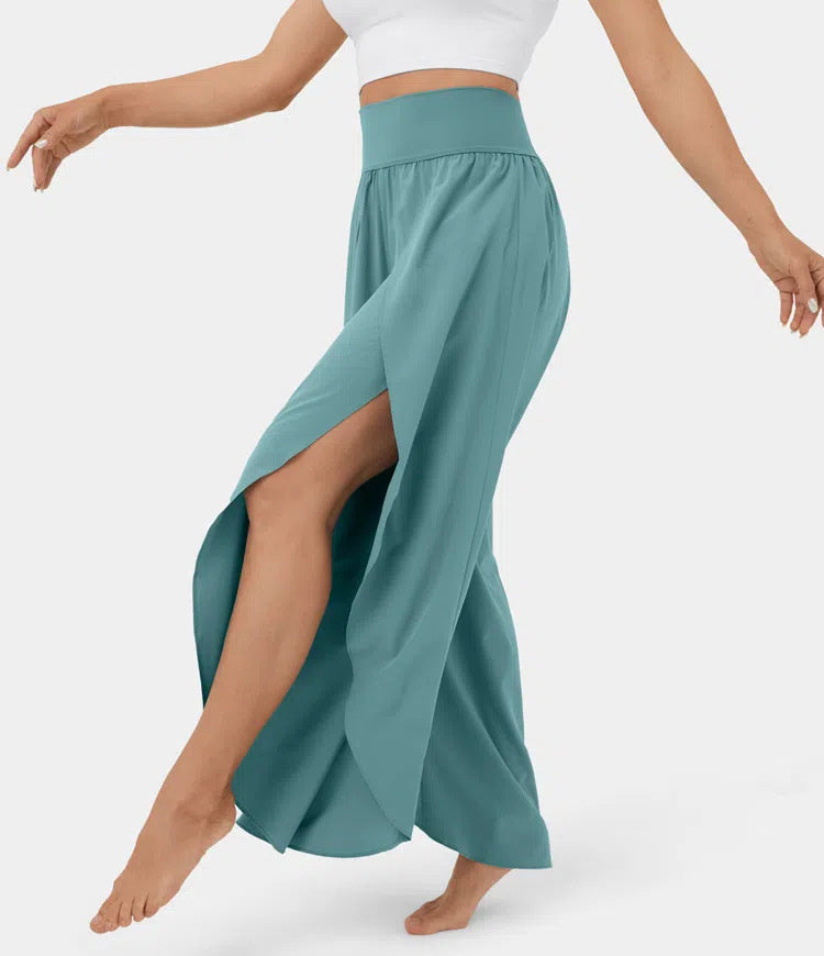 High Waist Cropped Casual Pants – Solid Color Loose Fit