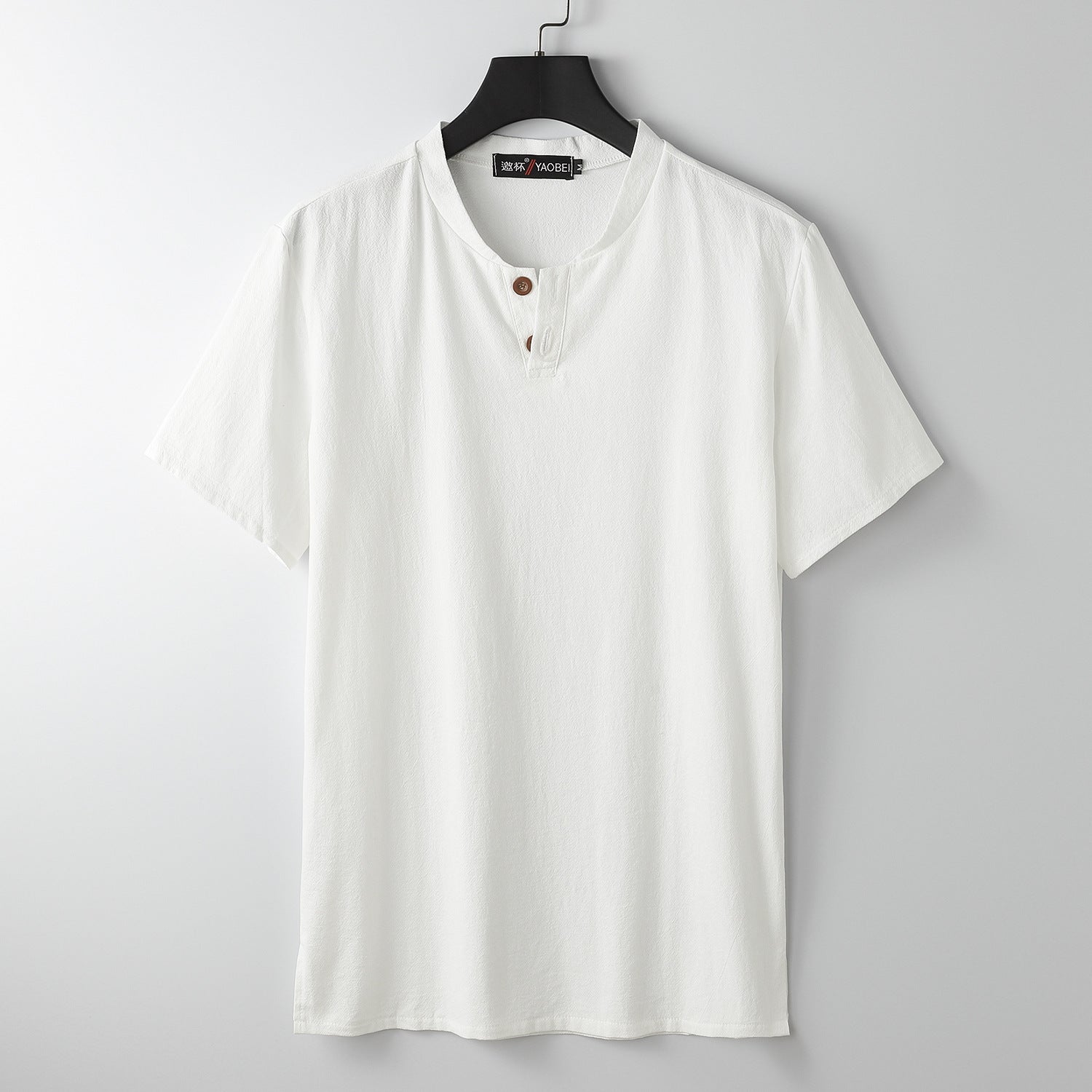 Short Sleeve T-shirt Sub-cotton And Linen Slit Loose Plus-sized Half Sleeve