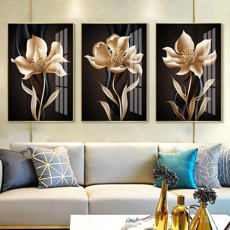 Modern Nordic Black and White Plant Wall Art – Canvas Painting for Living Room & Restaurant Decor