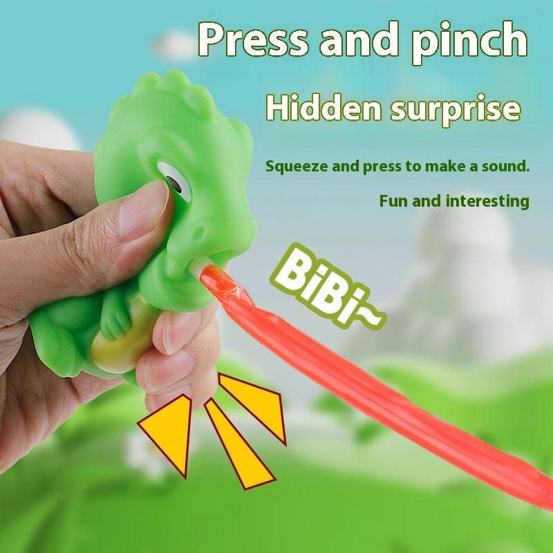 Frog Sticking Tongue Out Dinosaur Squeezing Toy Decompression Doll