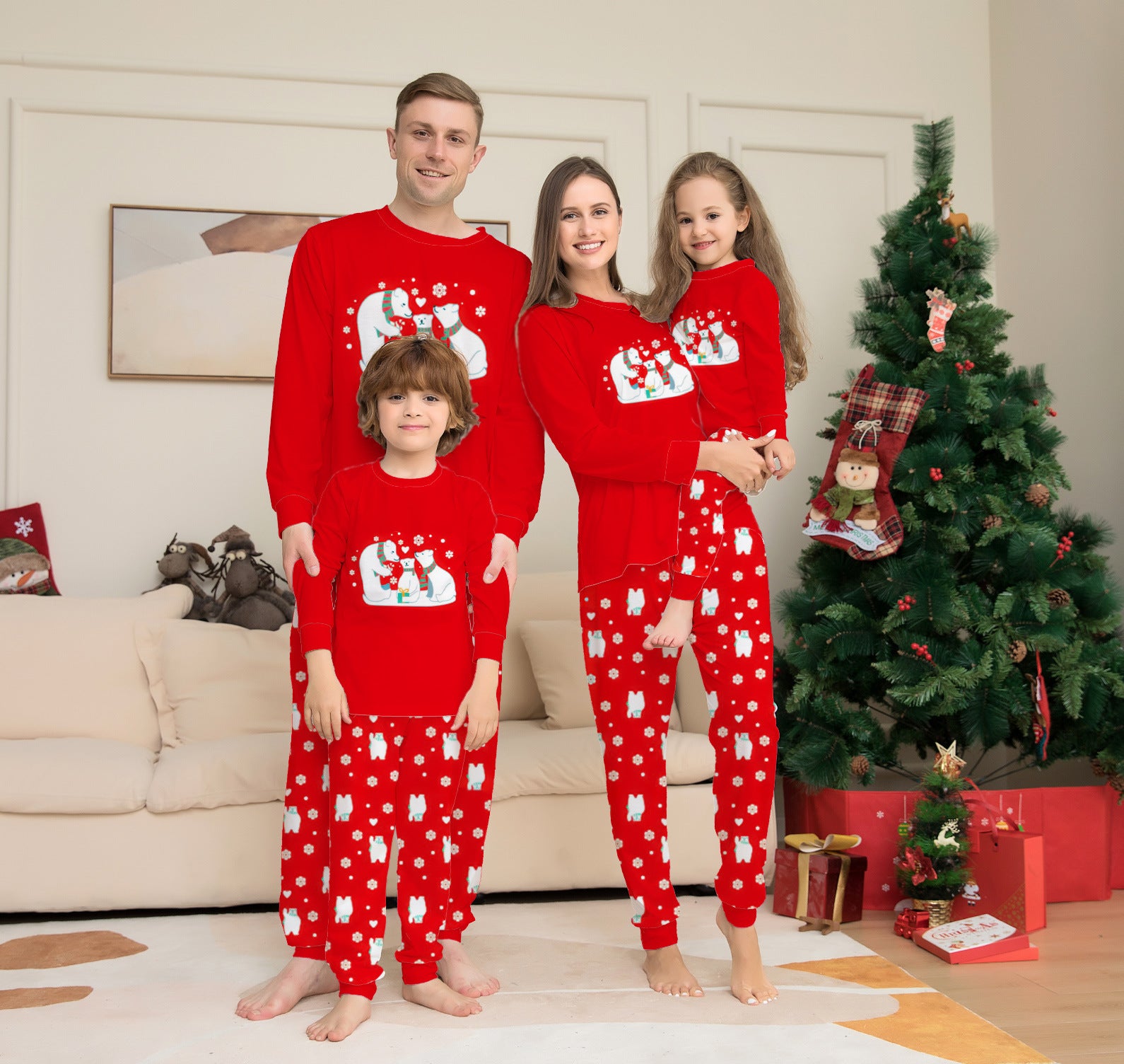 Two Piece Family Home Clothes In Autumn And Winter