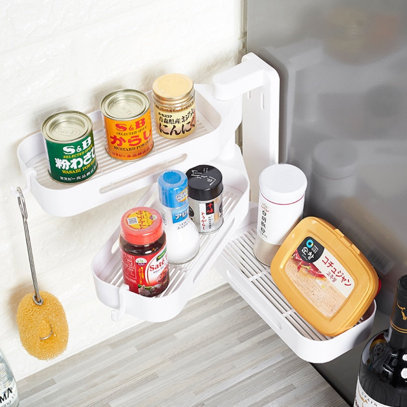 Rotating Wall-Mounted Storage Box – Punch-Free Plastic Organizer for Kitchen & Bathroom