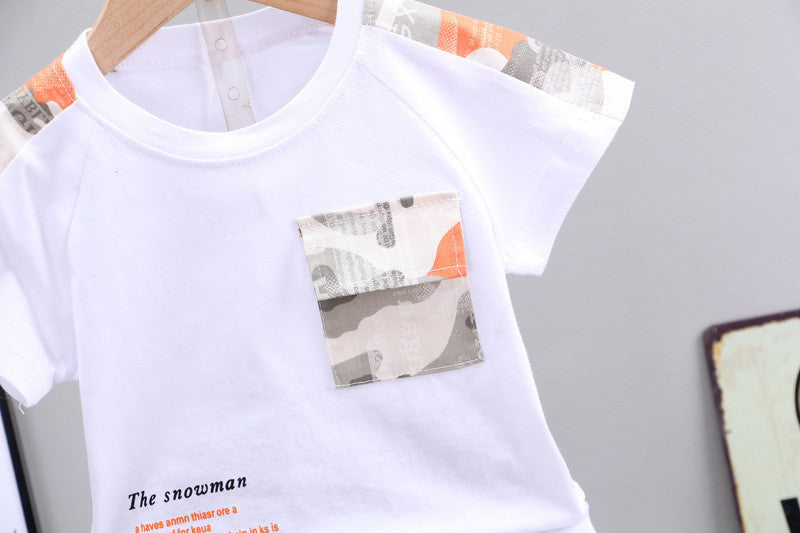 Boys Korean Suit Short Sleeve And Shorts Set Soft Fabric