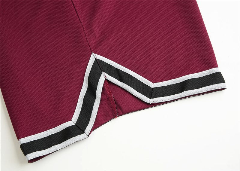 Men's Athletic Shorts Polyester Regular Fit Red Black