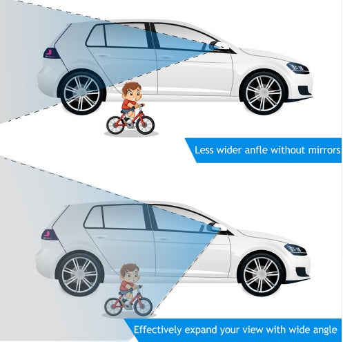 Infinity Car Rearview Mirror with Adjustable Small Round Blind Spot Mirror, Wide-Angle Auxiliary Reflective Lens