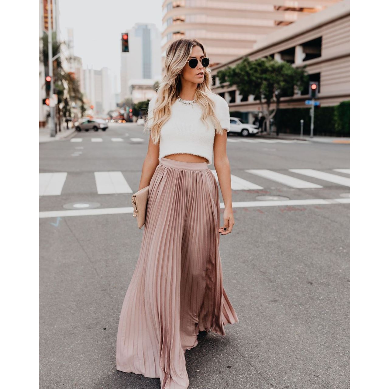 Women's Fashion Casual High Waist Long Skirt