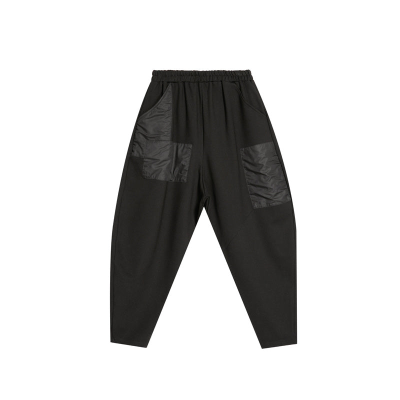 Women’s Loose Cropped Pants – Spring European Casual, High-Waist with Pockets